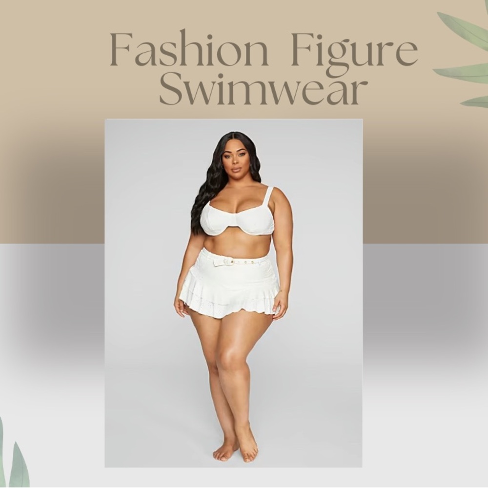 Fashion to Figure 2pc White Eyelet Shirted Bikini